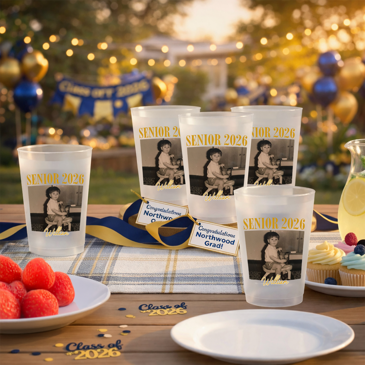 Custom Photo Senior Vintage Graduation - Personalized Party Cups HA75 921190