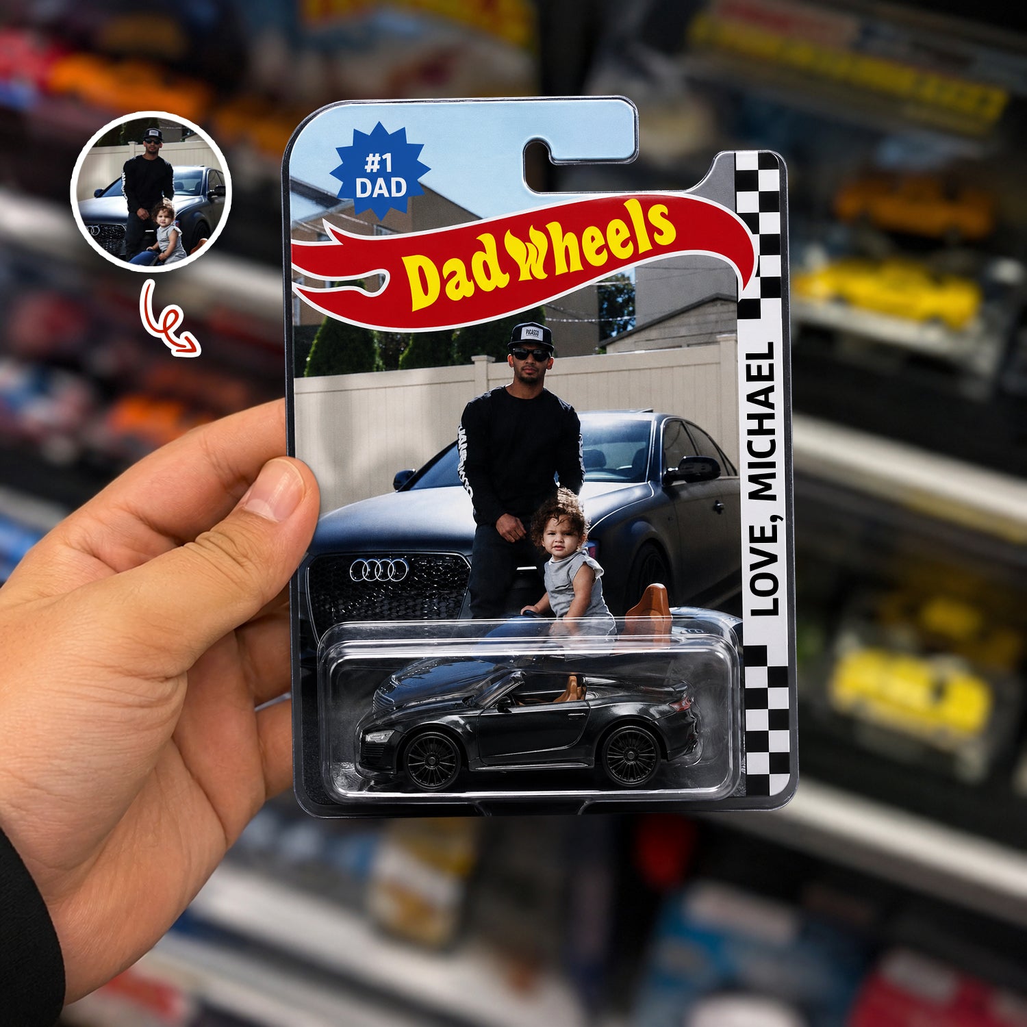 Custom Photo Dad Wheels Toy Car Wheels - Personalized Gift For Father’s Day HA75 921528