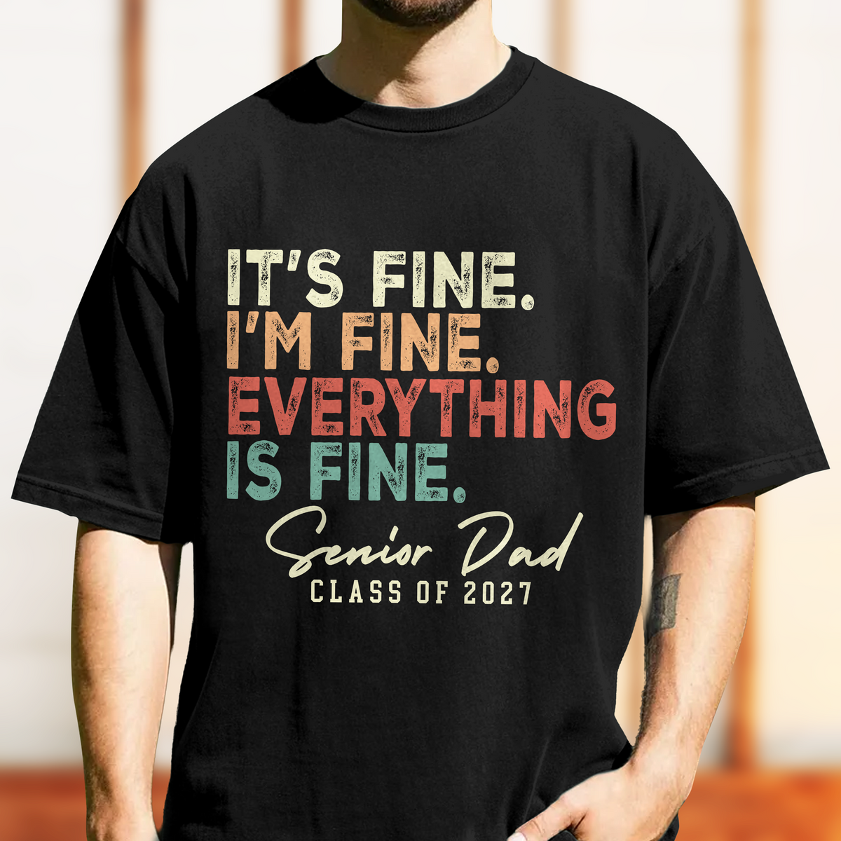 It's Fine, I'm Fine, Senior Mom, Senior Dad, Class Of 2027 Comfort Shirt TH10 170625