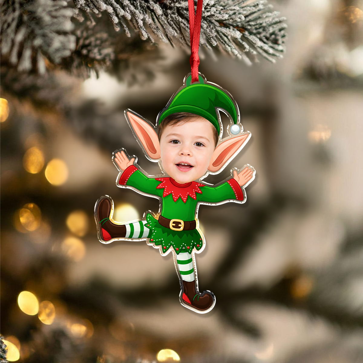 Custom Photo Baby Elf Christmas Acrylic Ornament Christmas Tree Decoration LM32 669837