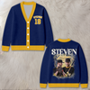 Custom Portrait Photo With Retro Style Sporty Gift For Baseball Lovers V-neck Cardigan HO82 903552