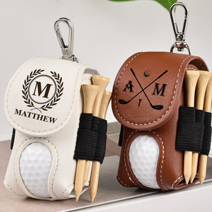 Custom Name Golf Lovers Leather Golf Ball Bag Gift For Golf Player CH07 899856