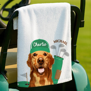 Custom Pet Golf Towel with Pet Photo, Personalized Dog Towel, Custom Cat Cotton Golf Towel HA75 898506