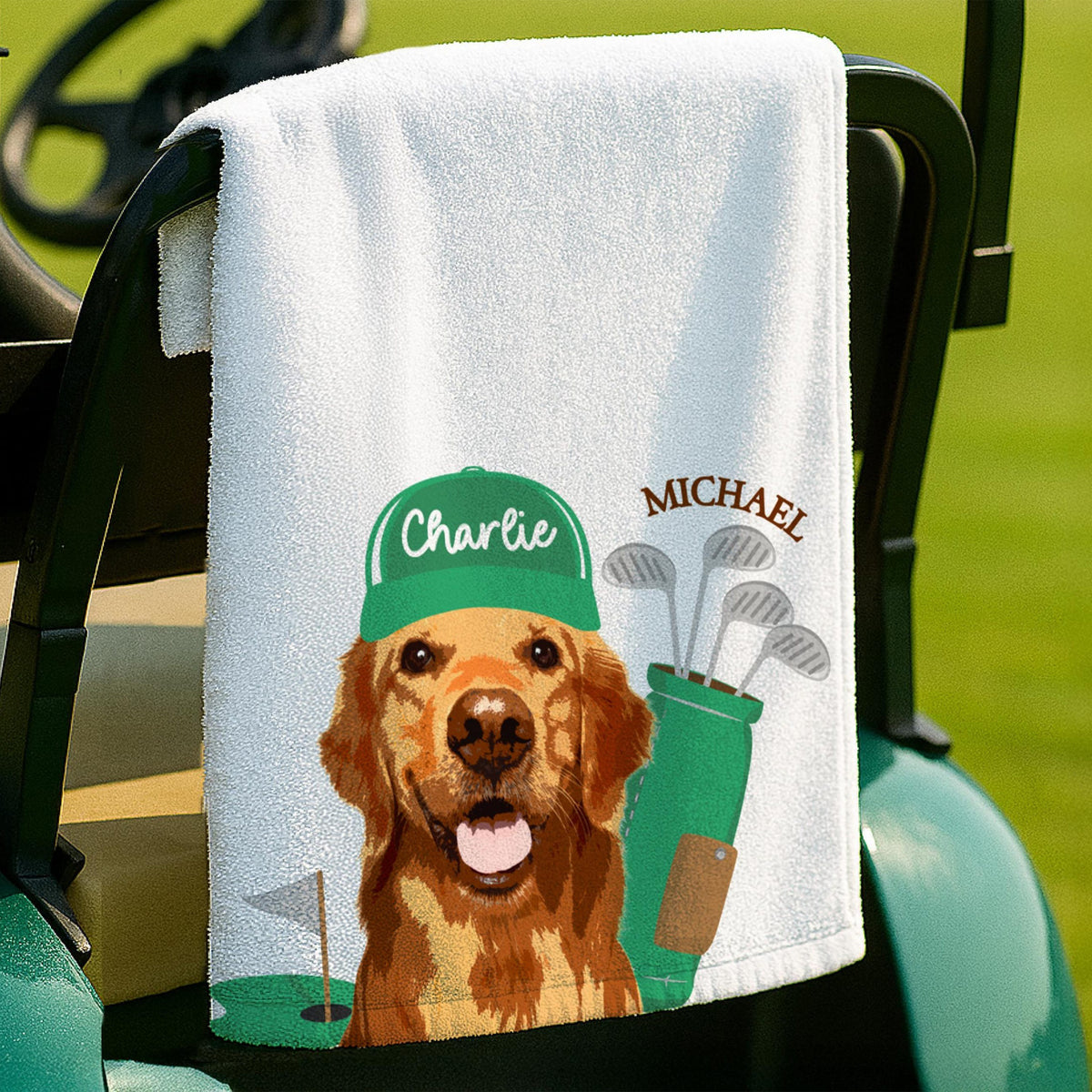 Custom Pet Golf Towel with Pet Photo, Personalized Dog Towel, Custom Cat Cotton Golf Towel HA75 898506