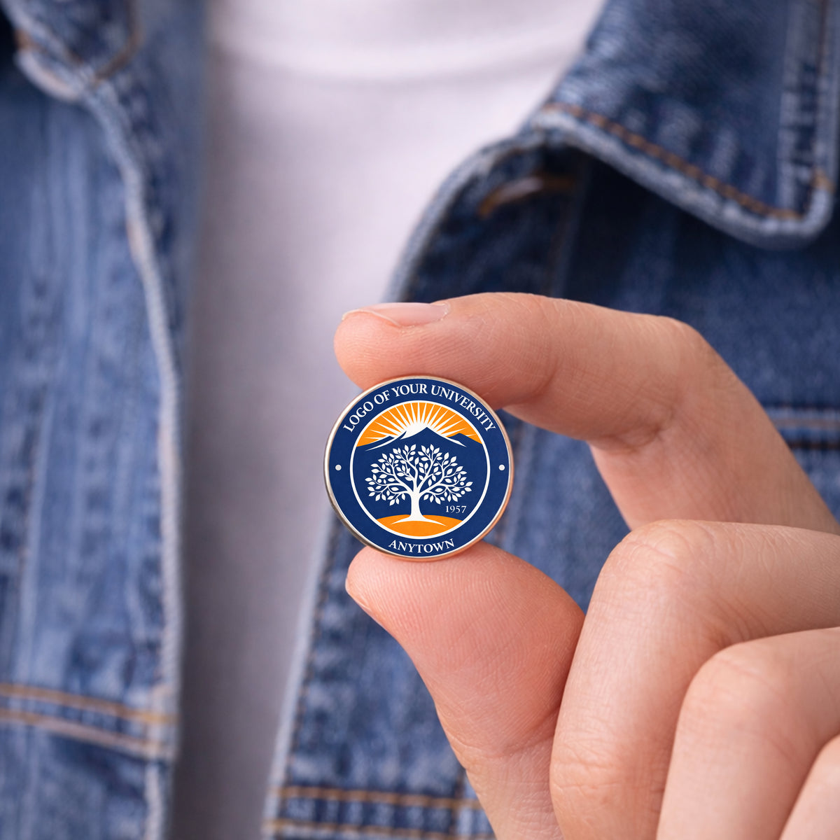Custom College Logo Lapel Pin - Graduation Pin - University Round Pin for Graduation Cap or Grad Gown TH10 169353
