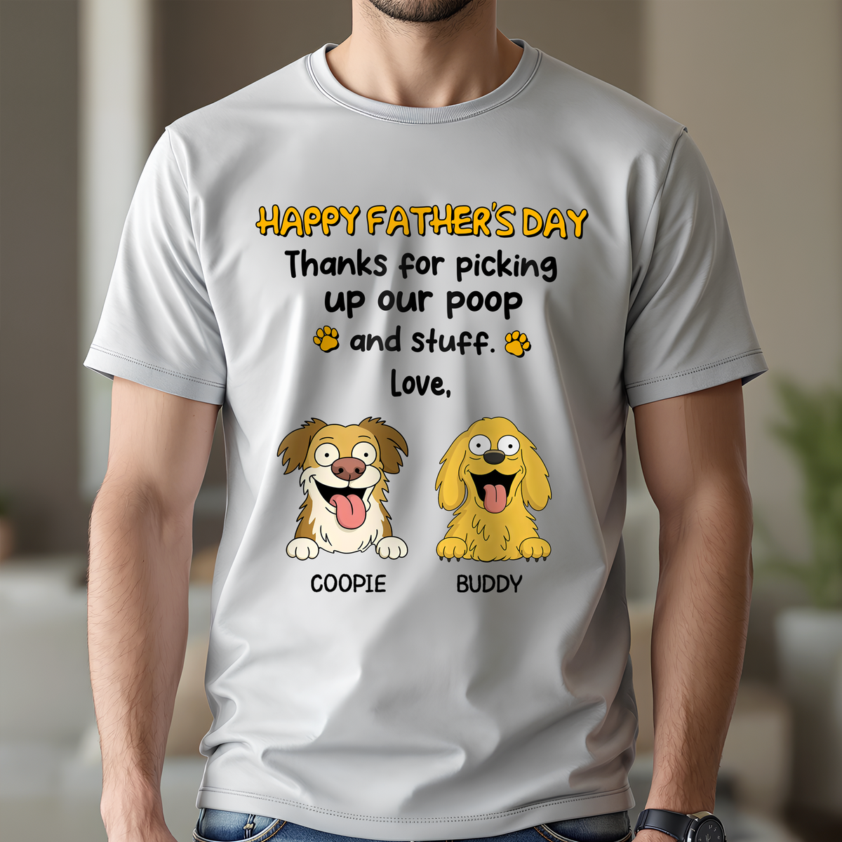 Happy Father's Day, Thank For Picking Up Our Poop Bright Shirt Personalized Gift For Dog Dad HO82 893688