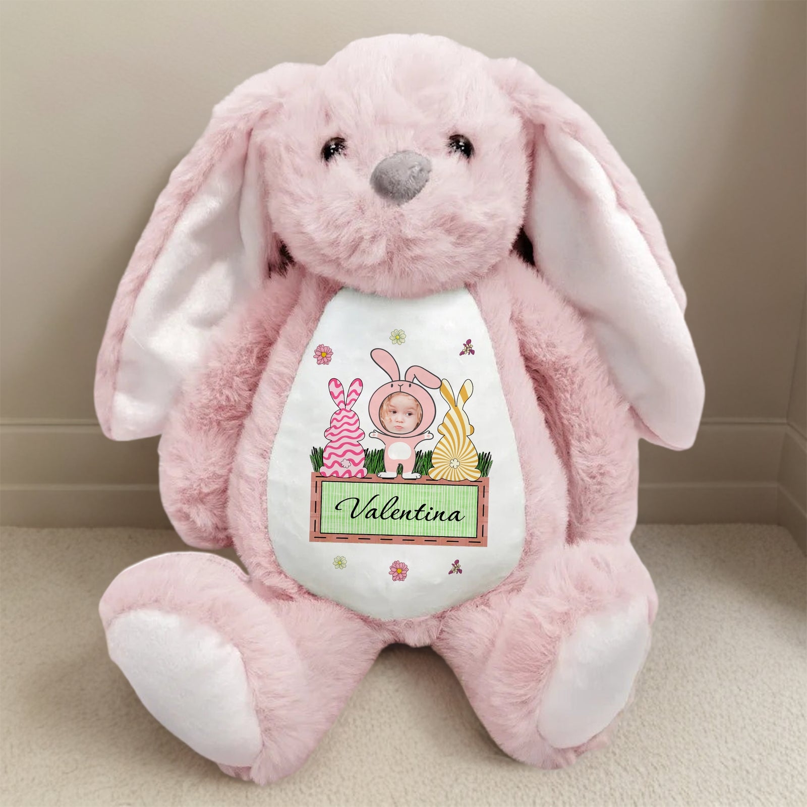 Custom Photo And Name For Your Kid Bunny Plush TH10 892489