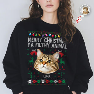 Merry Christmas Ya Filthy Animal Personalized Shirt, Christmas Gift For Dog Lover, Cat Lover HO82 894620