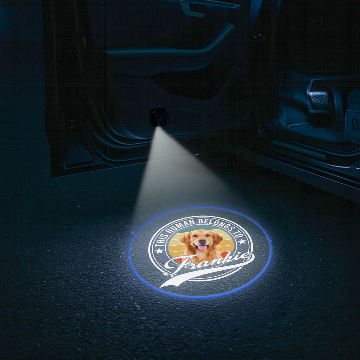 Custom Photo Human Belongs To Dog Cat Pet Car Door Projector Light HO82 894356