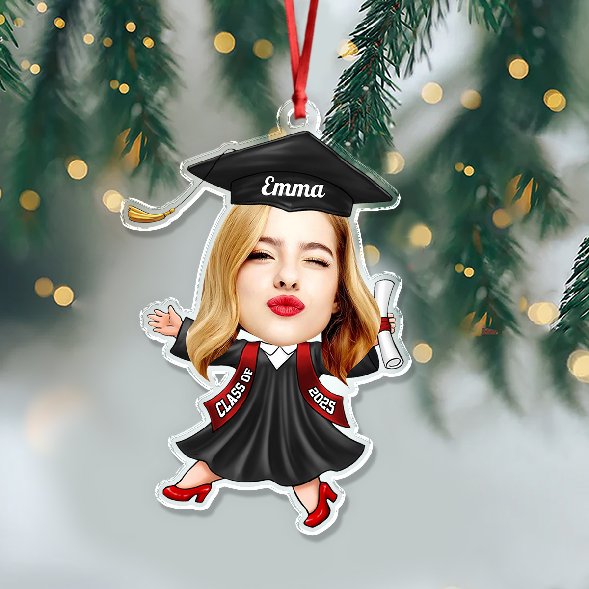 Custom Funny Face Class of 2025 Graduation Acrylic Ornament HA75 892706