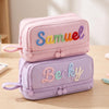 Personalized Yarn Name Canvas Pencil Case, Large Capacity, Back to School Gift for Kids LM32 669657