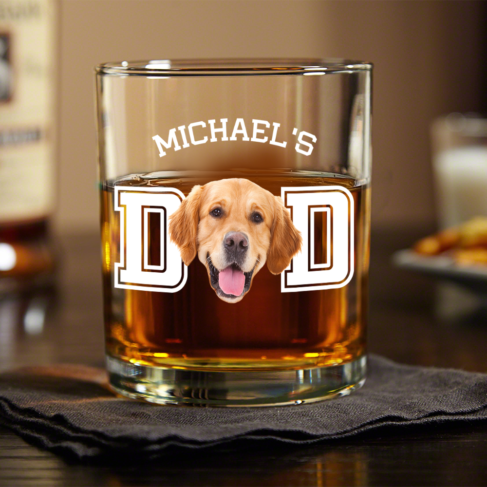 Custom Photo Dog Cat - Dad Mom Whiskey Glass HA75 892456