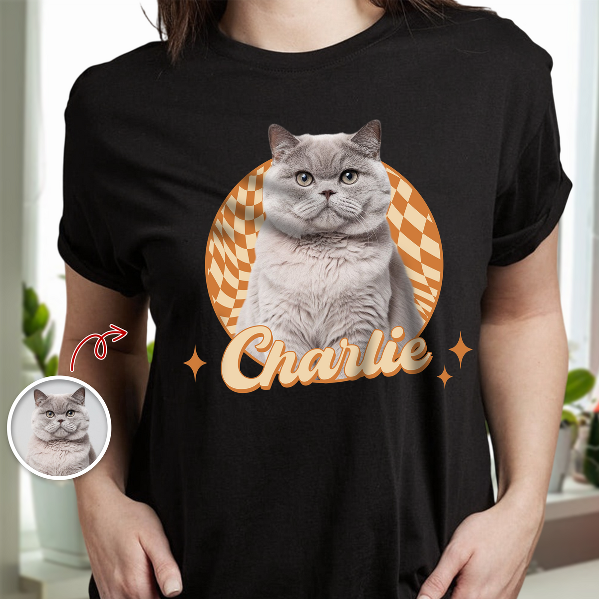 Custom Cute Cat Photo Retro Dark Shirt For Cat Lovers LM32 895743