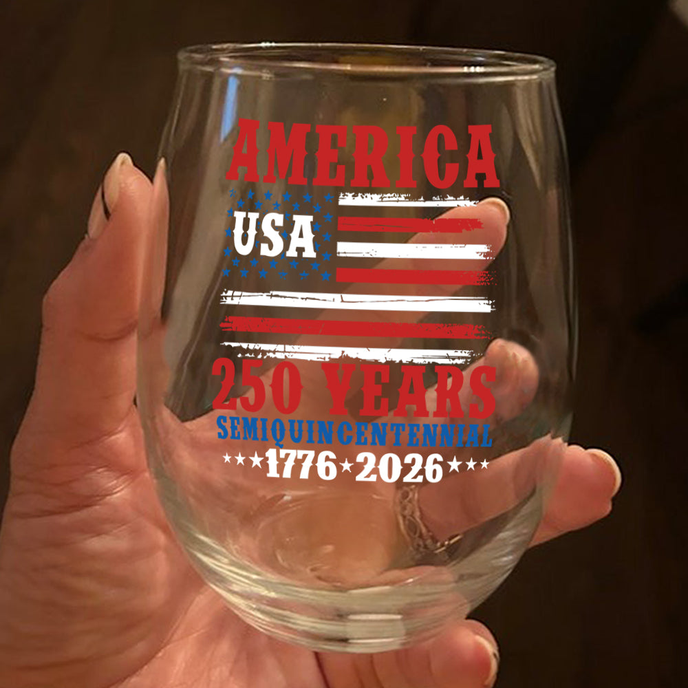 America 250 Years Semiquincentennial Wine Glass TH10 894673