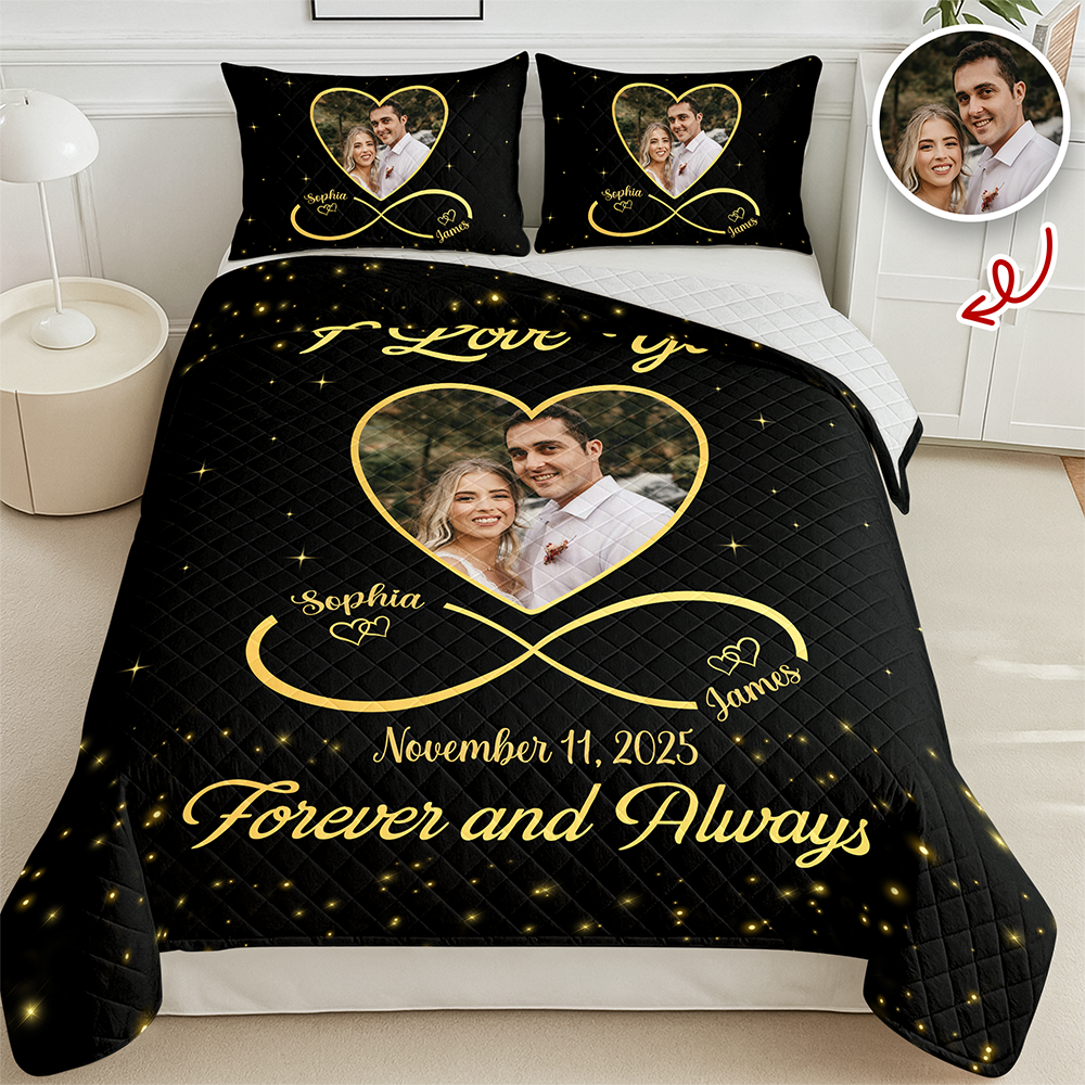 Custom Couple Photo Bedding Set Gift For Valentine CH07 899762