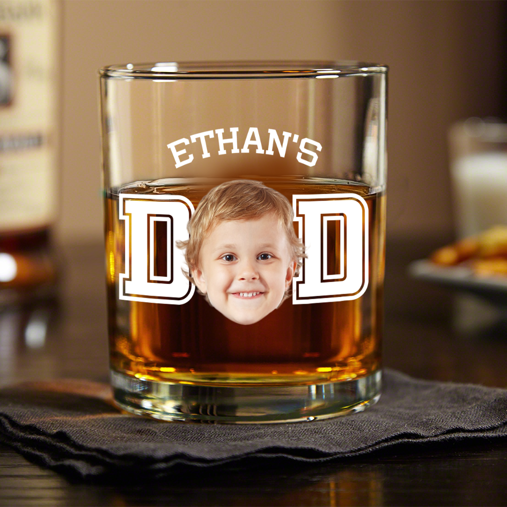 Custom Photo Kid - Kid's Dad, Mom Whiskey Glass HA75 892458