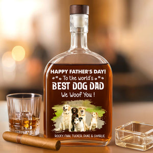 Custom Photo To The World Best Dog Dad Whiskey Bottle TH10 894049