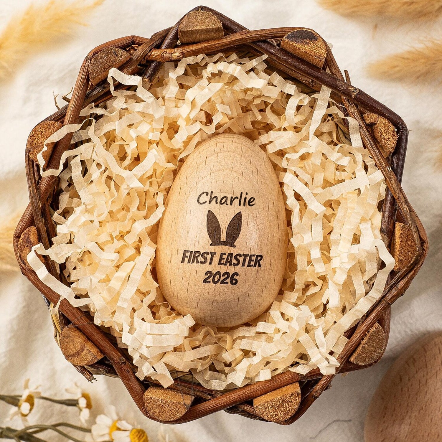 Personalized Musical Wooden Easter Egg Shakers - Gift For Kids, Baby First Easter LM32 897779