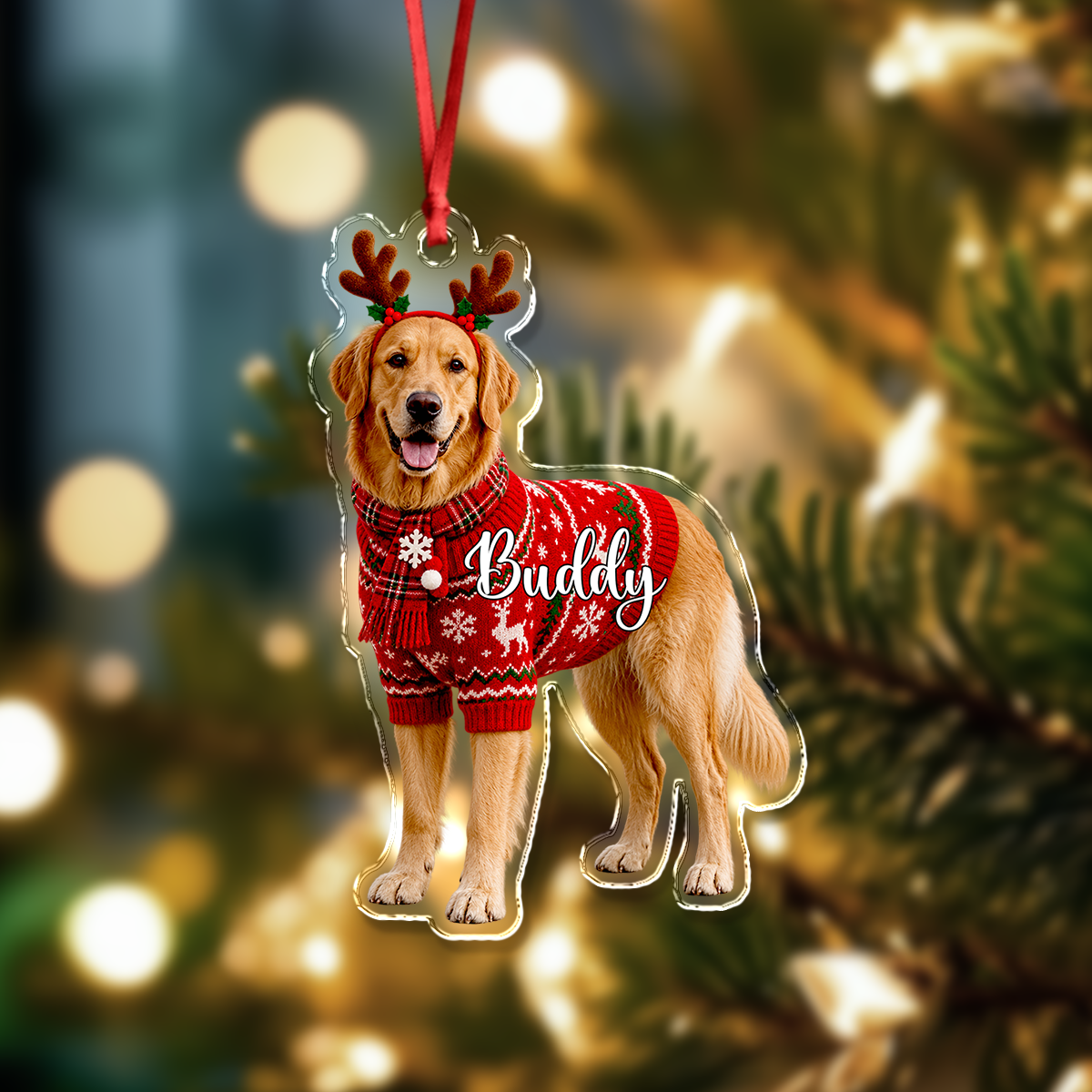 Custom Pet Photo Acrylic Ornament Gift for Dog Lovers TH10 171055