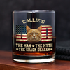 Custom Photo Cat Dad The Man The Myth American Flag Dad Rock Glass HA75 892400