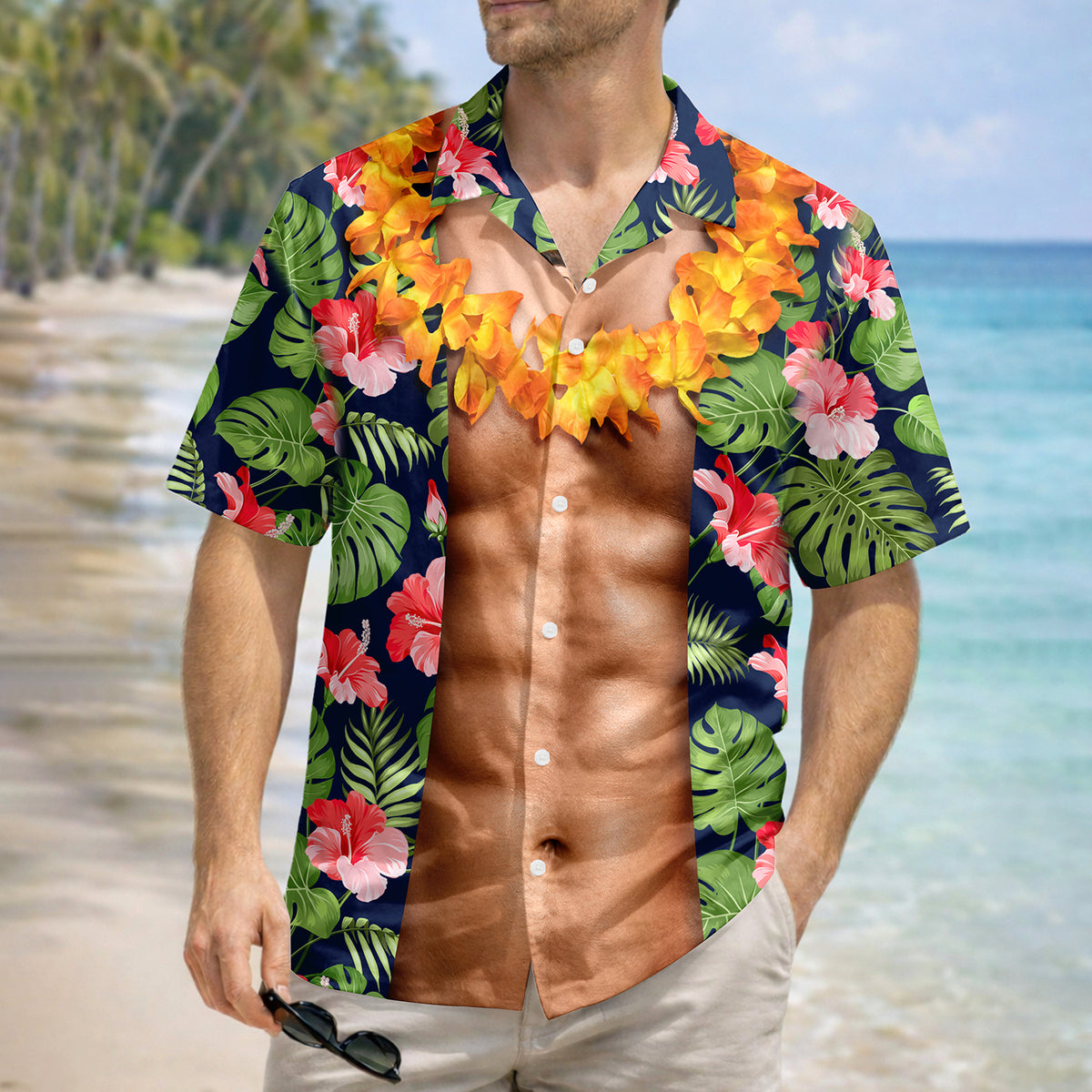 Custom Photo Funny Abs Hawaii Shirt TH10 169871