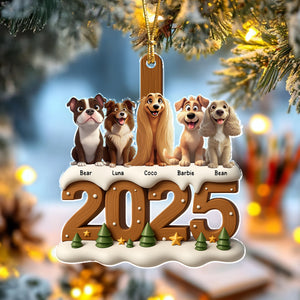 Xmas With Dog Acrylic Ornament Personalized Gift For Christmas HO82 900116
