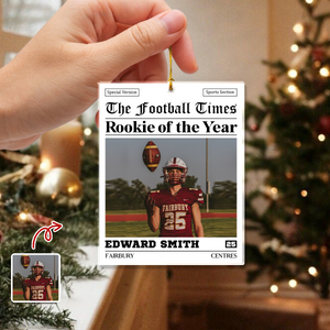 Custom Photo The American Football Times Newspaper Acrylic Ornament CH07 899470