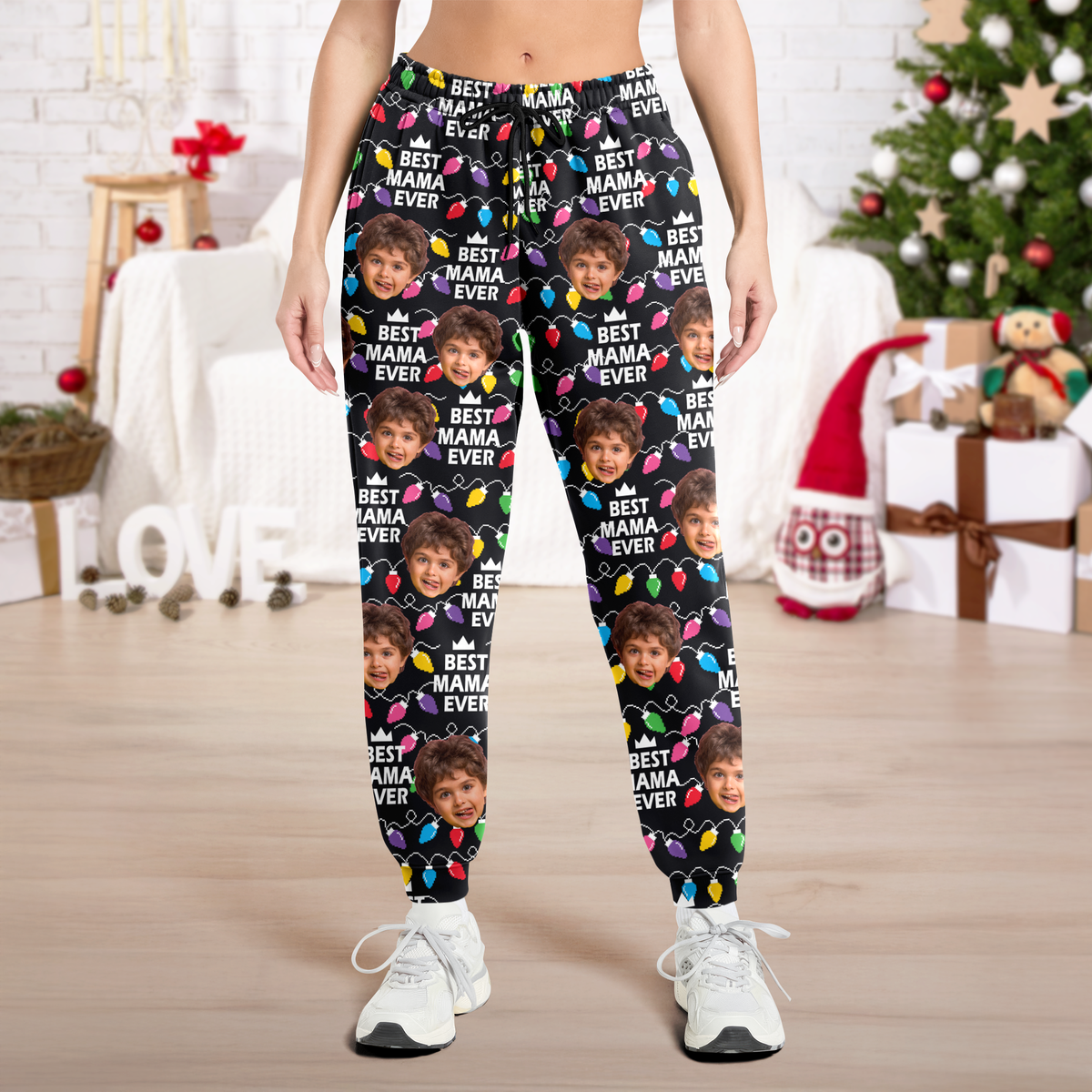 Best Mom Dad Ever Christmas Light - Personalized Sweatpants CH07 899396