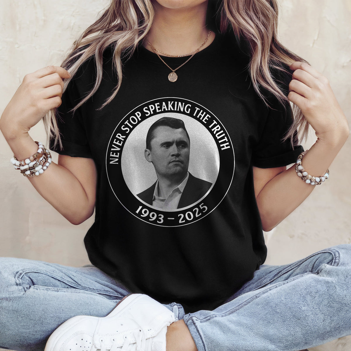 Never Stop Speaking The Truth 1993-2025 Charlie Kirk Dark Shirt HO82 65820