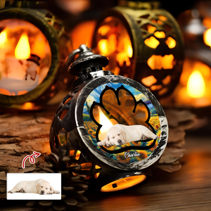 Custom Dog Photo Lay Here With Me Photo Christmas Lantern Ornament For Dog Lovers HA75 892918