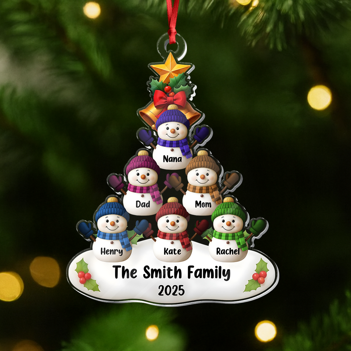 Custom Snowman Family Acrylic Ornament Gift For Christmas HO82 900074