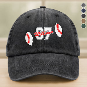 Personalised Cracked Ball Sports Classic Peak Washed Baseball Denim Cap LM32 893979