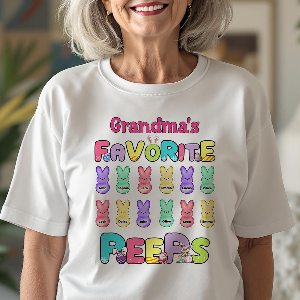 Grandma's Little Peeps Personalized Easter Shirt  Gift For Grandma Mommy CH07 895300