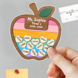 Custom Thank You Teacher – Personalized Apple Shaker Locker Magnet Gift from Students HO82 894306