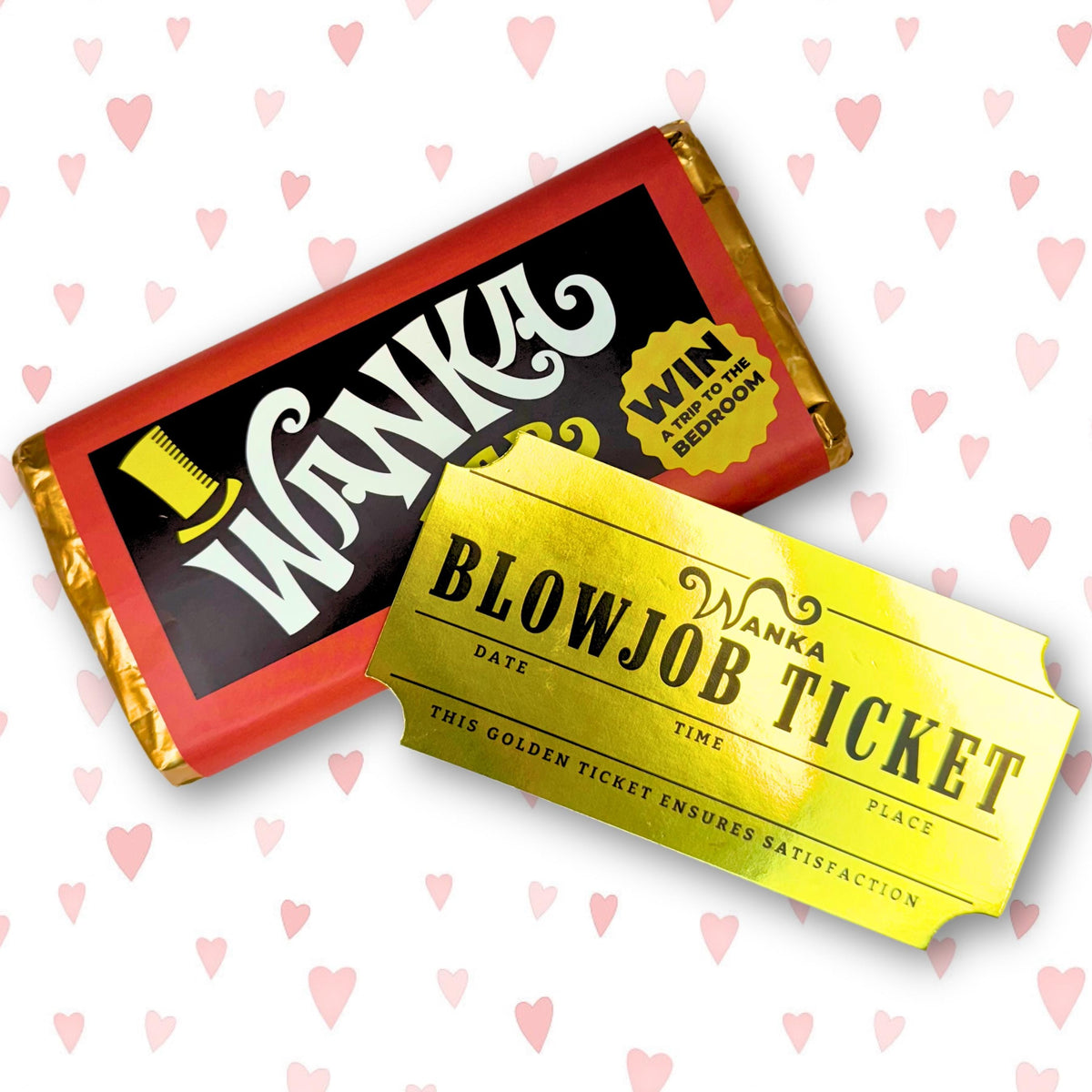 Funny Golden Ticker with Chocolate Wrapper Gift, Valentines Gift For Him, Husband, Boyfriend LM32 899001