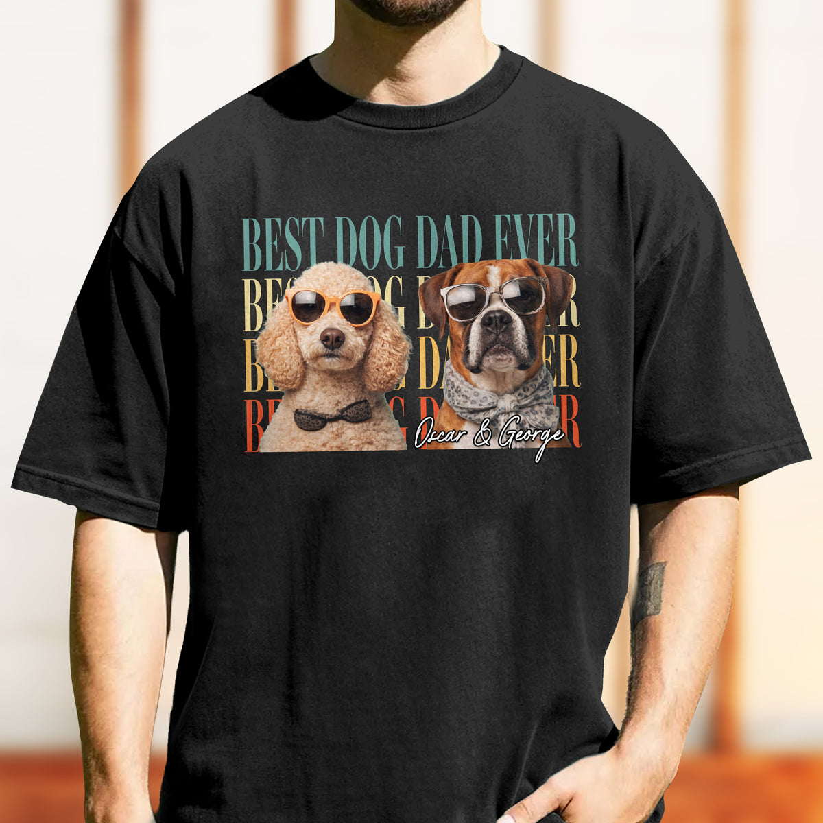 Personalized Vintage Photo Best Dog Cat Dad Ever Retro Comfort Shirt HO82 902494