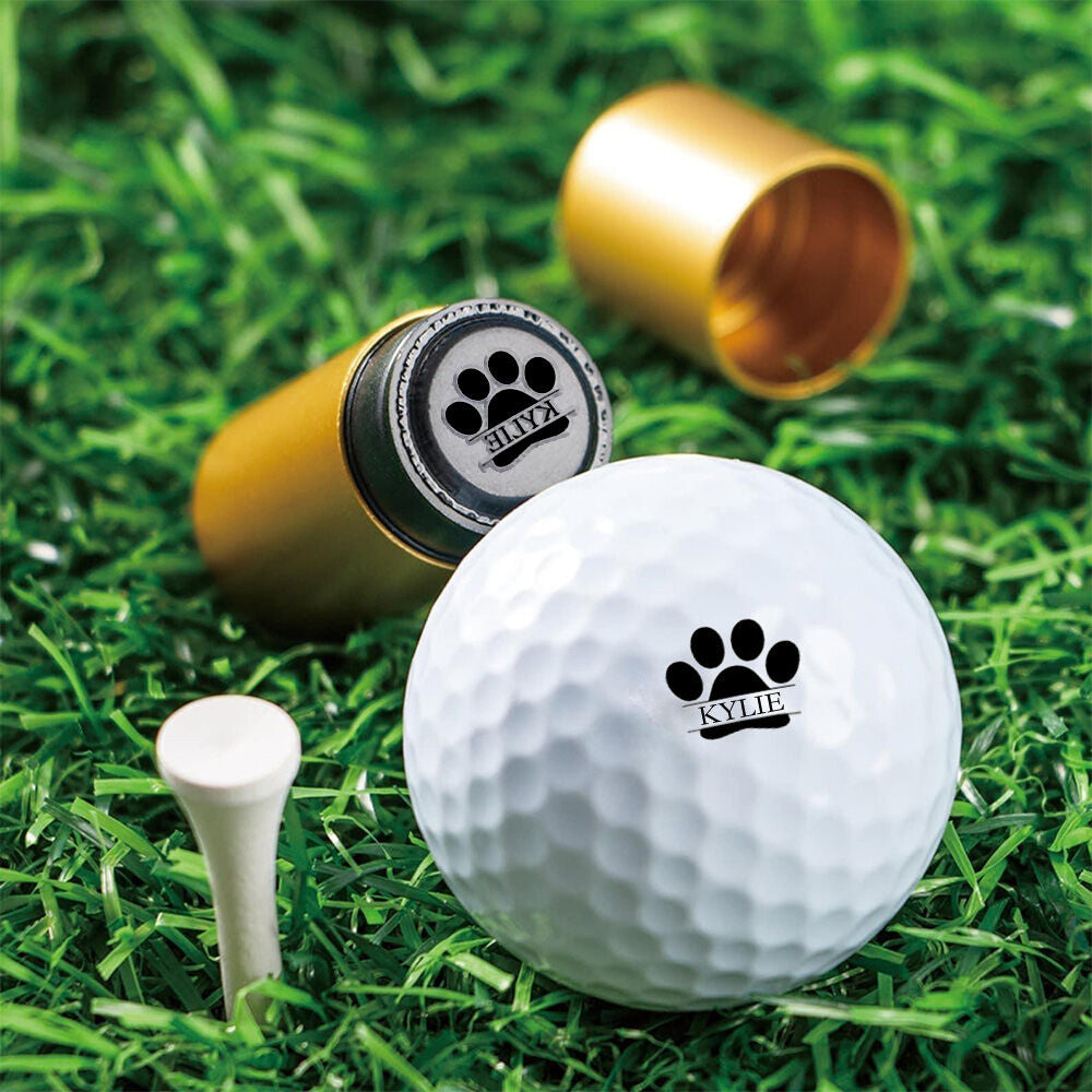 Custom Paw Print Pet Name Golf Ball Stamp Box Puppy Toy Gift Fot Pet Lovers LM32 897541