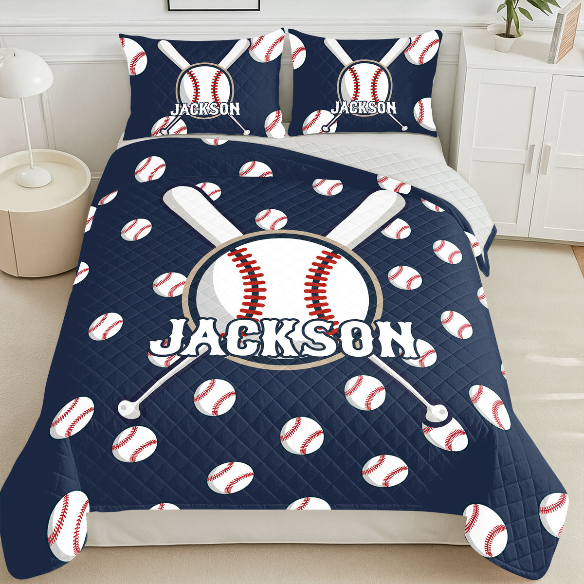 Personalized Custom Name Baseball Bedding Set Gift For Sport Player TH10 896693
