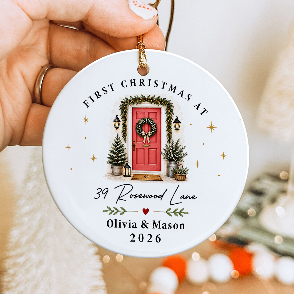 Personalized First Christmas At Ceramic Ornament, New Home Holiday Keepsake HO82 903600