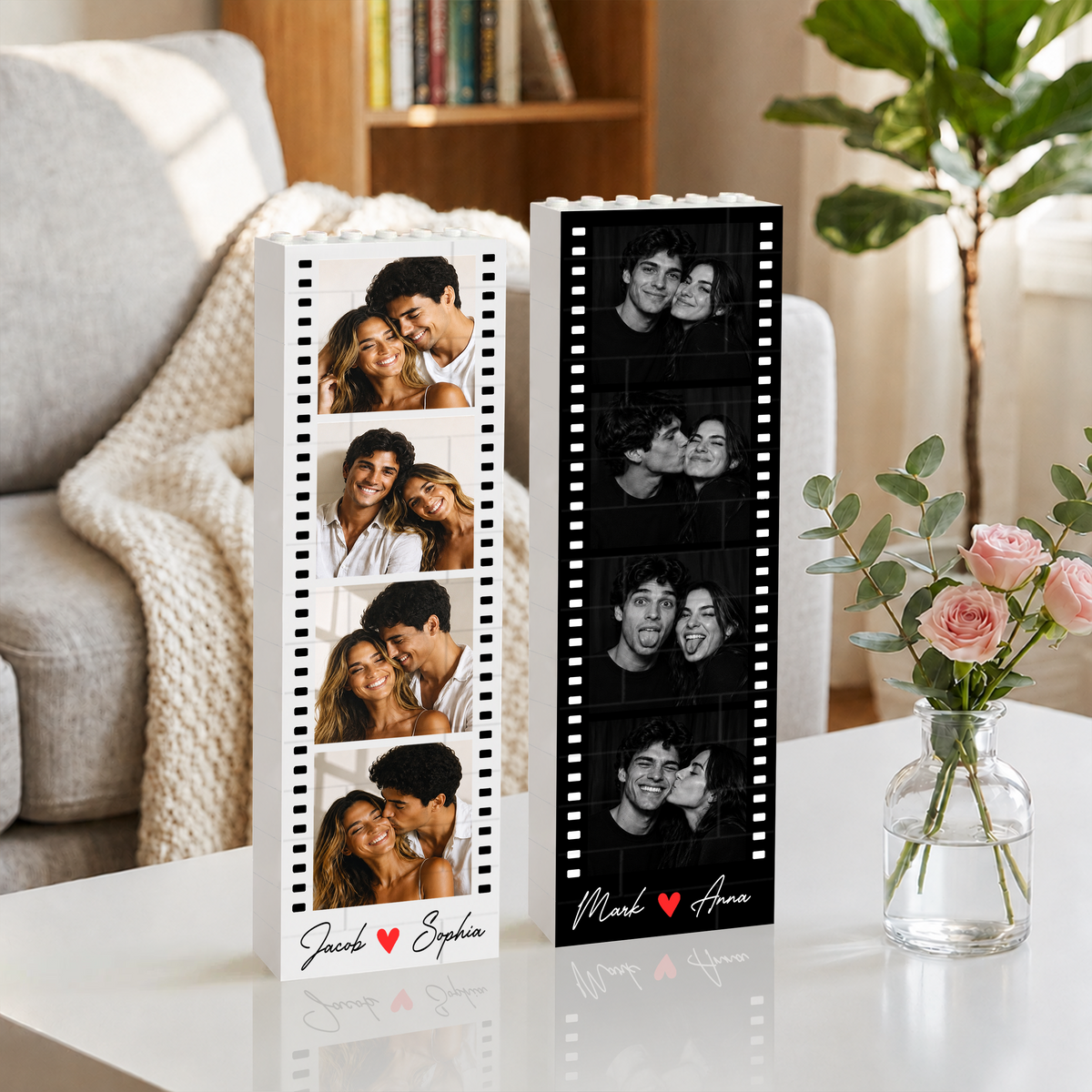 Personalized Couple Photo Film Strip Booth Lego Anniversary & Valentine’s Day Gift for Couples CH07 180352