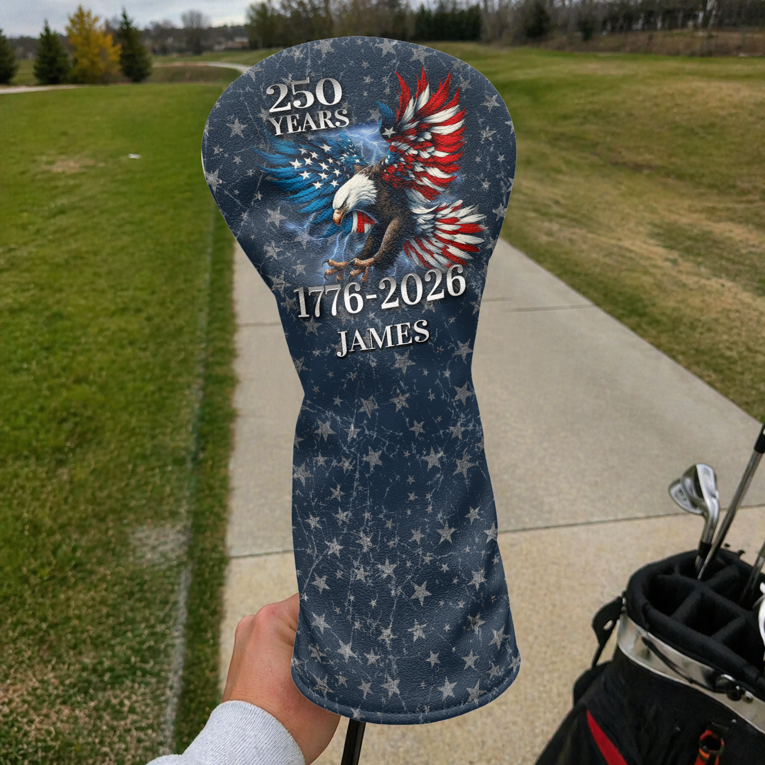 Personalized US 250th Anniversary Eagle Patriotic American 1776-2026 Golf Head Cover HA75 921304