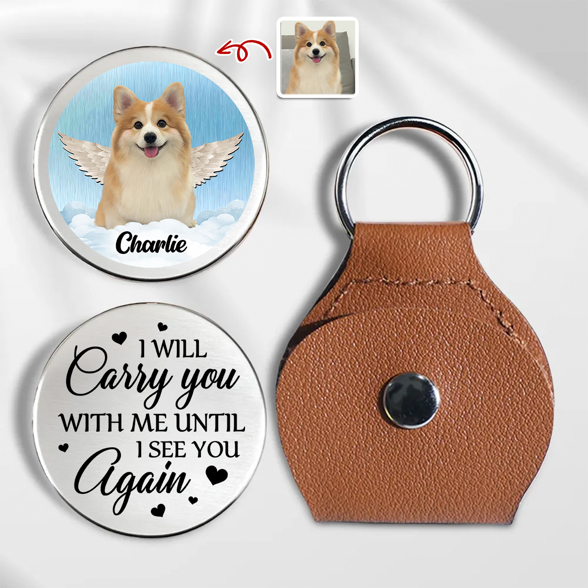 Custom Photo I Will Carry You With Me Until I See You Again Memorial Pocket Hug HA75 897980