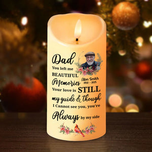 Custom Photo Dad Mom Left Me Beautiful Memories Personalized Led Candle Memorial Gift CH07 895280