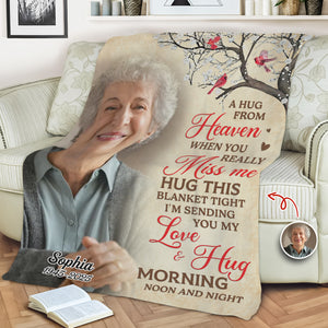 When You Really Miss Me Hug This Blanket Custom Memorial Photo Blanket CH07 896494