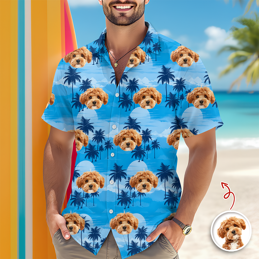 Custom Dog Face Hawaiian Shirt For Summer Holiday Dog Dad Gift CH07 911378