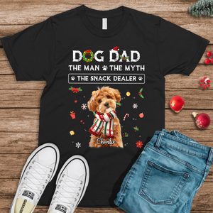 Christmas Dog Dad The Man The Myth The Snack Dealer Custom Dog Photo Dark Shirt Christmas Gift CH07 896282
