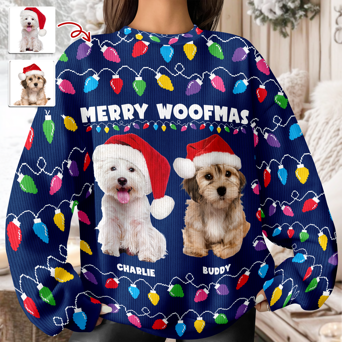 Custom Photo Merry Woofmas Christmas Ugly Sweater HA75 892968
