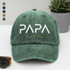Custom Name Papa Washed Denim Baseball Cap Father's Day Gift HO82 902740
