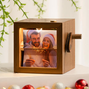 Custom Couple Photo Flipbook Frame Wooden Wedding, Anniversary Gift Couple Gift Unique Home Decor HA75 898428