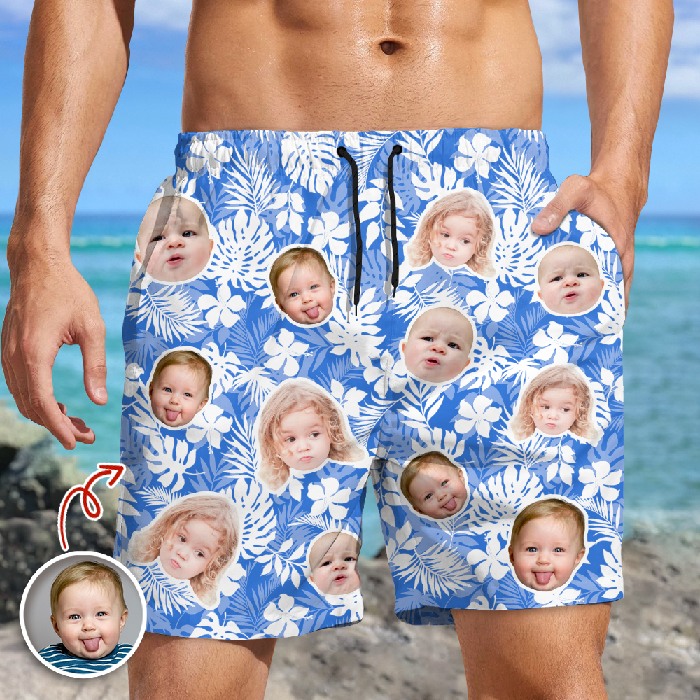 Custom Face Photo Tropical Aloha Summer Beach Short LM32 669555